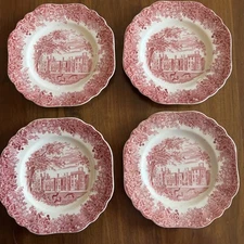 4 Plates; J&G Meakin Romantic England; 7" Plates - Penshurst Place, Set 2 of 2