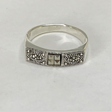 Vintage Marsala Sterling Silver marcasite ring size 7.75 3.12grams