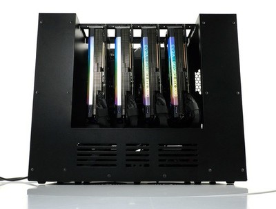 Workstation AI Render airflow computer case for 1 - 4 GPU and dual PSU