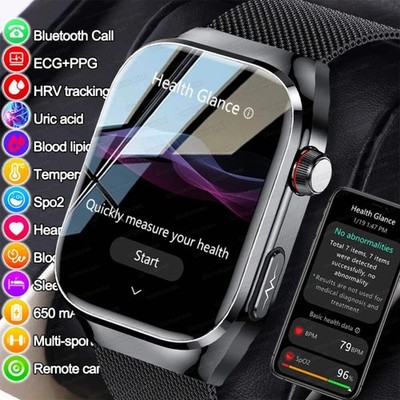 2025Neu Mikro körperliche Untersuchung Smartwatch für Männer Harnsäure Körperfett Fünf O