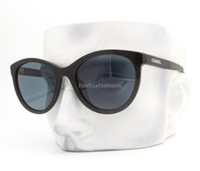 Chanel Sunglasses Polished Shimmery Black Gray Tinted ch5523U 1756/R5 with Case