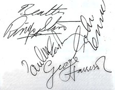 THE BEATLES Signed Note - Lennon / McCartney / Harrison / Starr - 7"x5" reprint
