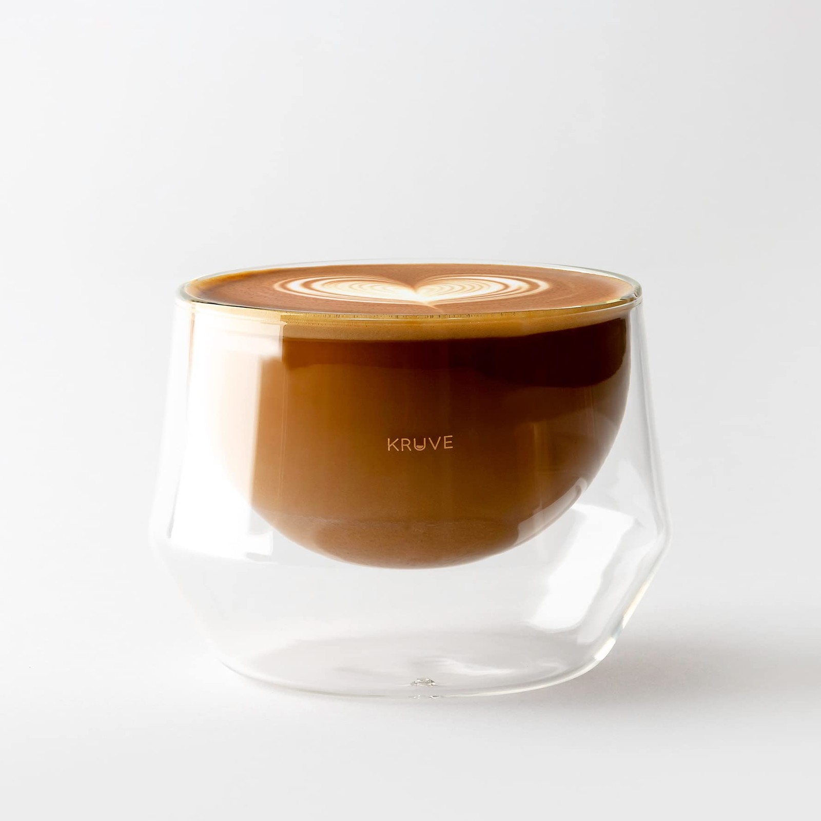 KRUVE IMAGINE Coffee Cups Set 2 - Double-Wall Borosilicate Glass 8.5oz for Latte