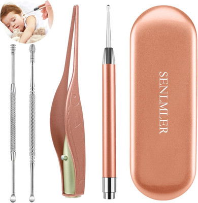 4 Pack Ear Pick with Light, Ear Cleaner Ear Wax Removal Tool Kit for Kids and Ad