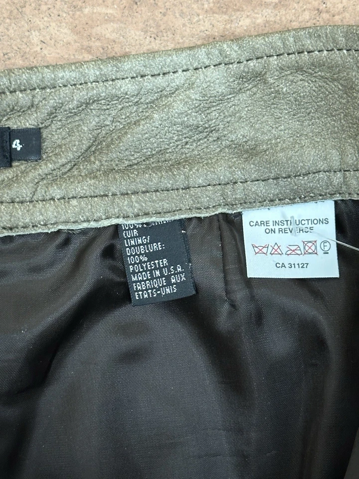 Falda lápiz de cuero DKNY vintage marrón talla 4 recta Donna Karan NY Y2K Foto 3 de 4