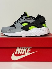 Nike Huarache Run GS 654275015 Wolf Grey/Black-Electric Green New Kids Size 5.5Y