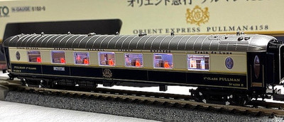 Kato N-Scale LED Lighted (Ceiling/Table Lamps) ORIENT EXPRESS Pullman Car #4158