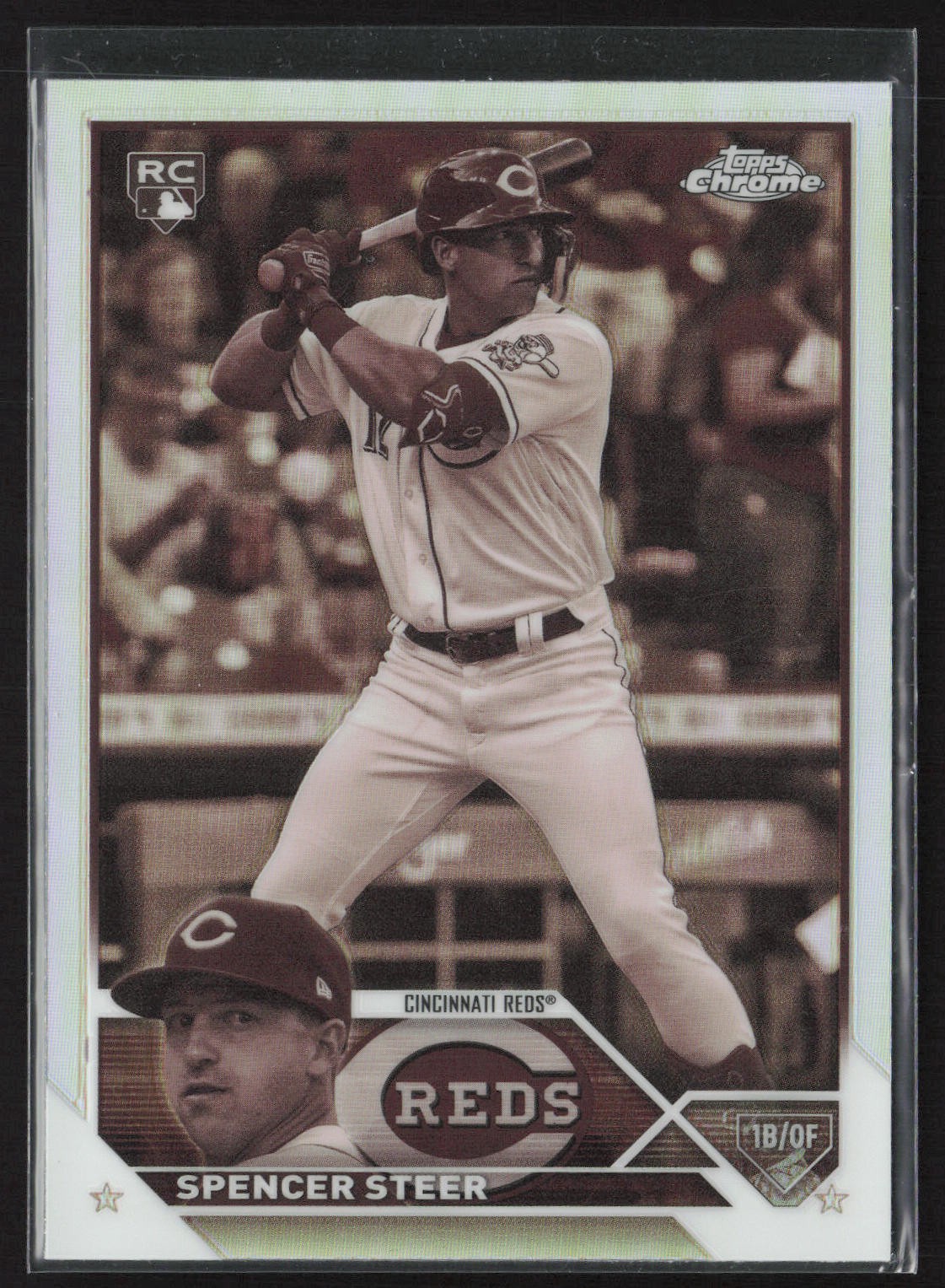 2023 Topps Chrome #146 Spencer Steer Sepia Refractors