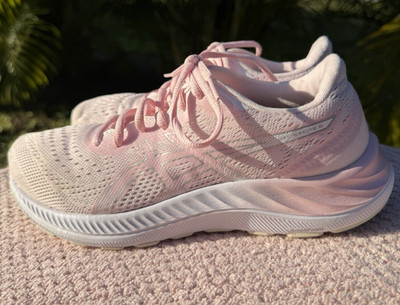 Asics Gel Womens Shoes Sz 8 Running Athletic Pink /White Lace Up Sneaker Comfort