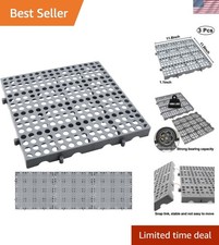 Stackable and Interlocking Heavy Duty Plastic Pallets - 3-Pack for Versatile Use
