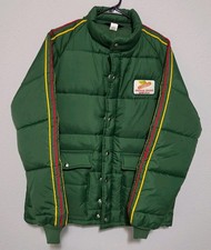 Vintage Dekalb Pfizer Genetics Jacket Mens Med Green Swingster Puffer USA 70s