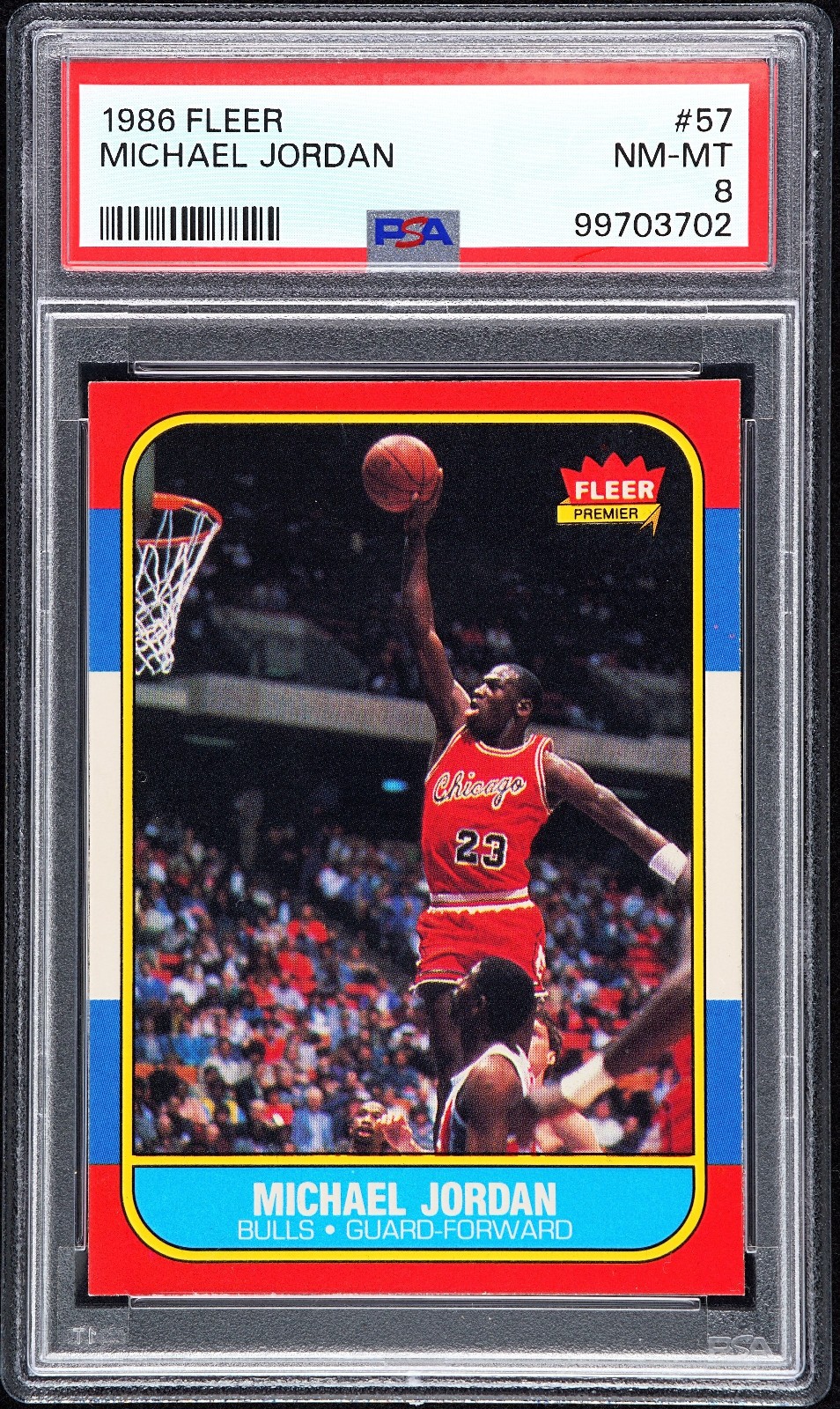 1986-87 Fleer #57 Michael Jordan Rookie PSA 8