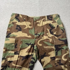 US Military Cargo Pants Mens Large Regular Ripstop Combat Woodland Camouflage