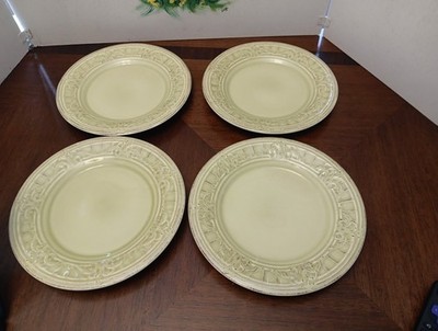 Matceramica Venice Green Salad Plates 9 1/2'' Set of 4 Boho Mediterranean Ornate