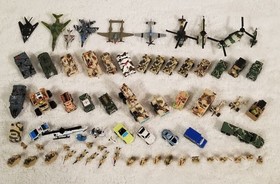 Galoob Micro Machines Military Lot 71 Planes Tanks Jets Trucks Soldiers Boat 