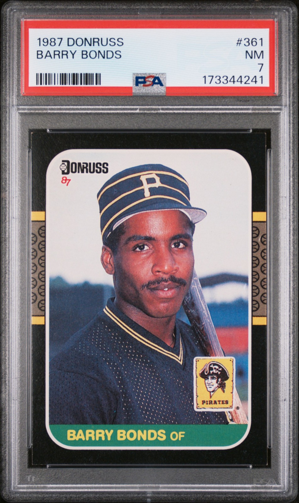 1987 DONRUSS #361 BARRY BONDS ROOKIE RC PSA 7 view 1