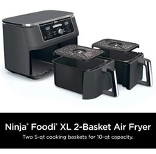 Ninja DZ401 Foodi 10 Quart 6-in-1 DualZone XL 2-Basket Air Fryer with 2 Basket