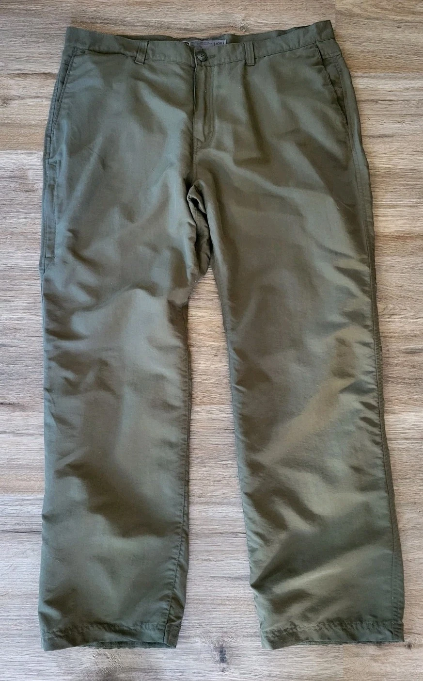 REI Men's 40 X 32 Olive Green Lightweight Hiking Pants, 100% Nylon, No Vis Wear
