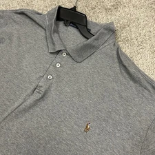 Polo Ralph Lauren Soft Cotton Polo Shirt Mens 4XB Big Gray Short Sleeve Pony