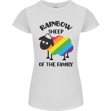 Gildan Camiseta Arcoíris Oveja Divertida Gay Pride LGBT Para Mujer Petite