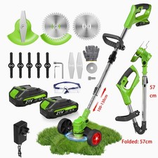 21V Foldable  Cordless Strimmer Grass Trimmer Electric Garden Edger Weed Cutter