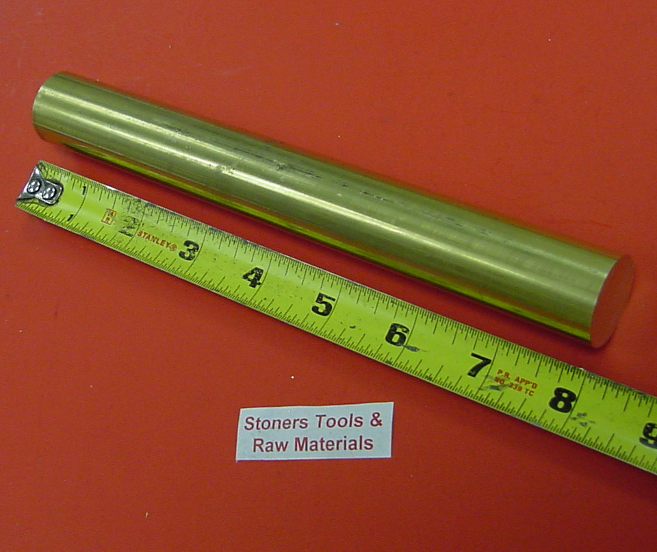 7/8" C360 Brass Solid Round Rod - 7" Length Lathe Bar Stock .875" Diameter