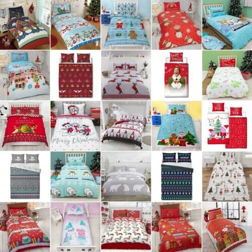 CHRISTMAS DUVET COVER SETS XMAS BEDDING KIDS TODDLER & ADULTS SINGLE DOUBLE KING-image