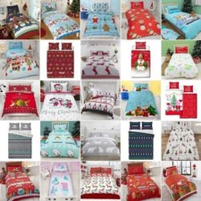 CHRISTMAS DUVET COVER SETS XMAS BEDDING KIDS TODDLER ADULTS SINGLE DOUBLE KING