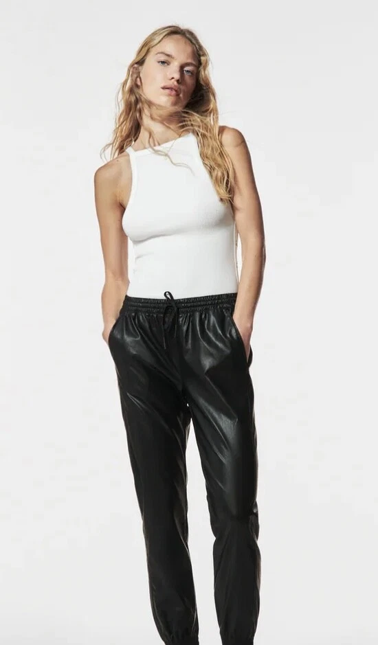 Zara Faux Leather Joggers