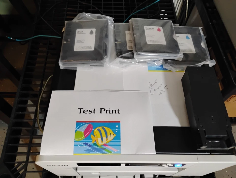 Ricoh Aficio Sg3110dn Printer &(5) New Sublimation Inks, Collector Unit, 4815 PC - Image 4 of 4