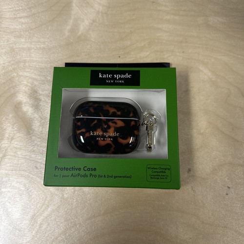 Kate Spade Tortoise Shell AirPods Pro Case w/Keychain Heavy Duty Protection NEW