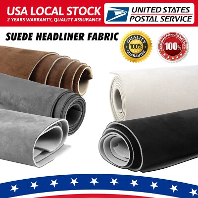 HOMCHEK 60/78/98'' Suede Headliner Fabric 60" W Car Roof Liner Replacement Foam Back