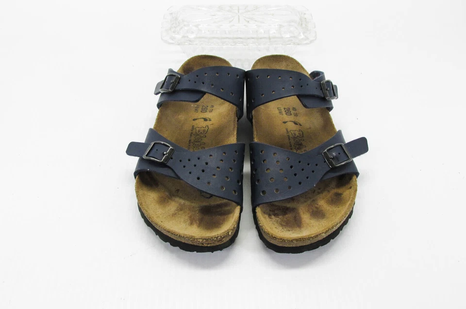 Birkenstock Womens Sandal Freeport Size 9N Blue Slide 2 Strap Shoes Pre Owned vq - Image 4 of 4