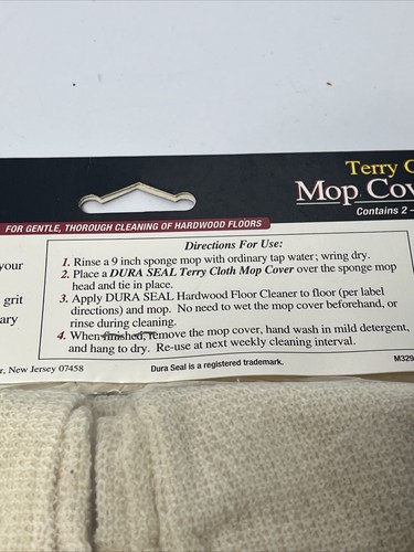 Minwax Terry Cloth 9” Reusable Mop Pads 2-Pk Fits 9” Household Sponge Mop NEW - Picture 3 of 5