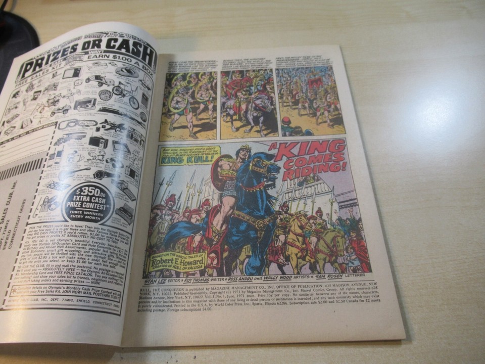 KULL THE CONQUEROR 1 MARVEL BRONZE AGE 2ND APPEARANCE HIGH GRADE LOOKS