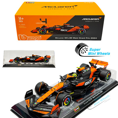 Bburago 1:24 F1 McLaren MCL38 Miami Grand Prix 2024 #4 Lando Norris