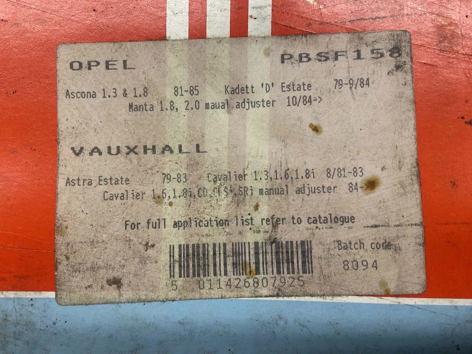 Zapatas de freno traseras Opel Kadett Ascona Manta Vauxhall Cavalier PBSF158 Foto 3 de 4