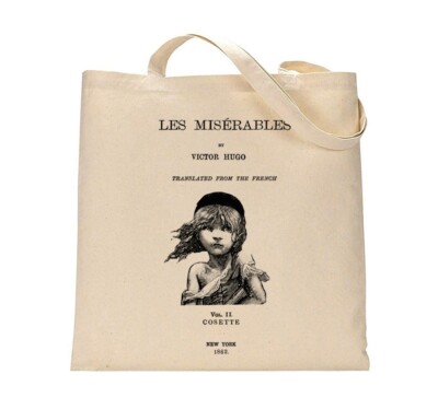 Les Misérables by Victor Hugo tote bag. Handbag, Library tote bag, Aesthetic bag
