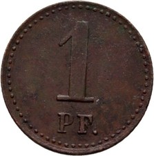 1 Pfennig Probe Kupfer  1,7 g Original M&uuml;nze #TXO365