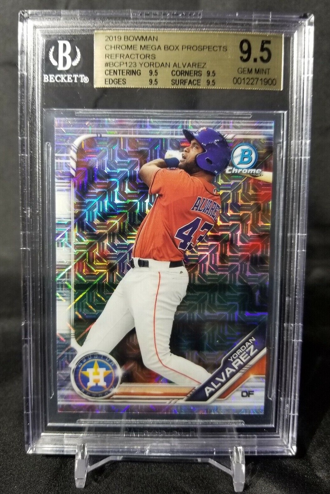 Yordan Alvarez 2019 Bowman Chrome Prospects Mojo Refractor #BCP-123 BGS 9.5 TRUE