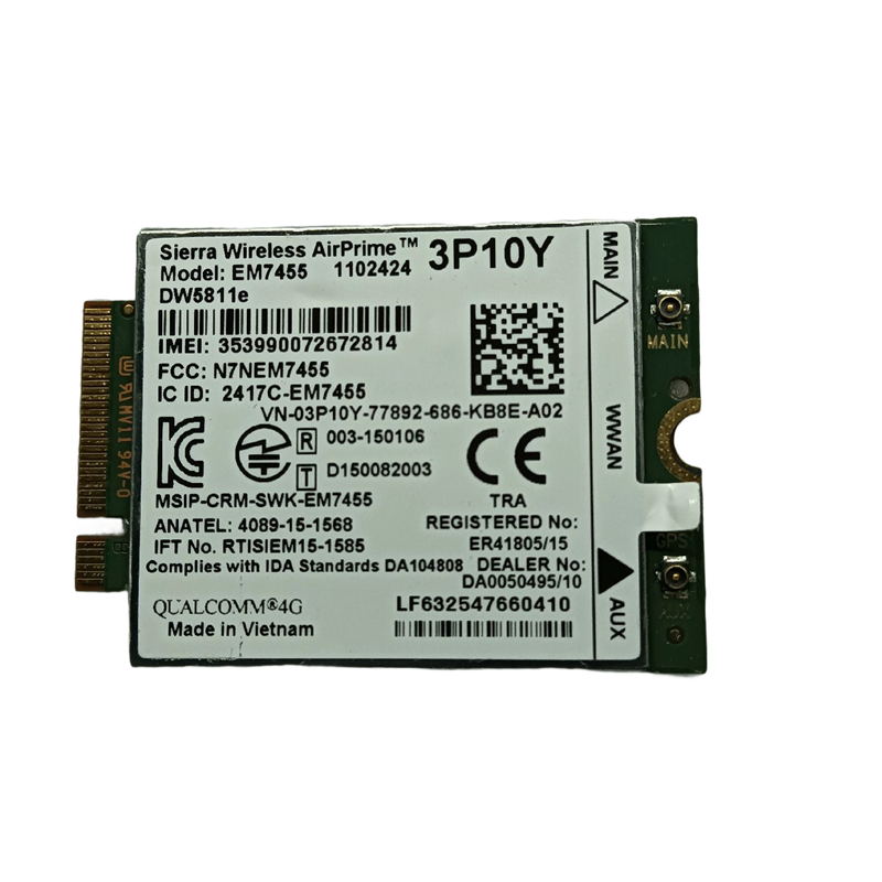 Dell DW5811e Snapdragon X7 LTE 3P10Y Sierra EM7455 Qualcomm 4G