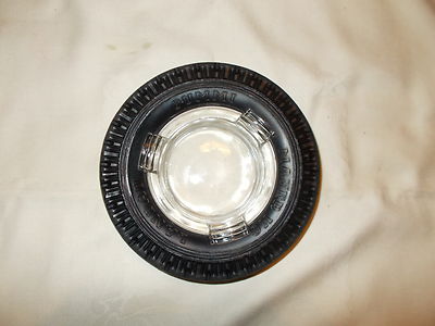 DUNLOP TIRE ASHTRAY  WITH GLASS INSERT MINT!