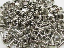 Silvery Double Cap Rivets Plane Cap 12mm and Post 8mm Pack of 80 Sets