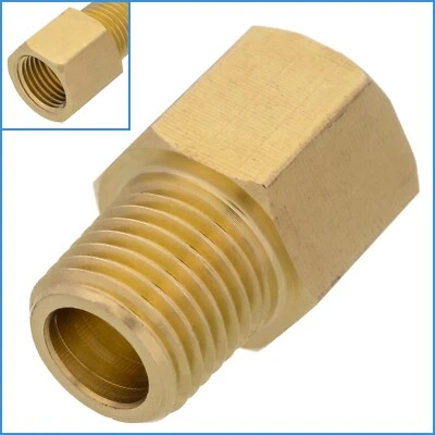 BRASS THREAD ADAPTER Brass 1/4" NPT Male To 1/4" BSP Female Adapter Pipe Fitting Connector Parallel