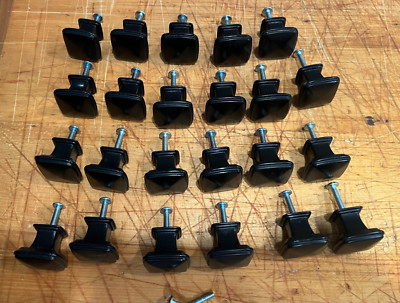 23 Pack 1.25'' Traditional Square Kitchen Cabinet Knobs Flat Black + Long Screws