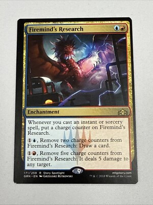 MTG Misprint Error Miscut Firemind s Research Enchantment Multicolor Rare