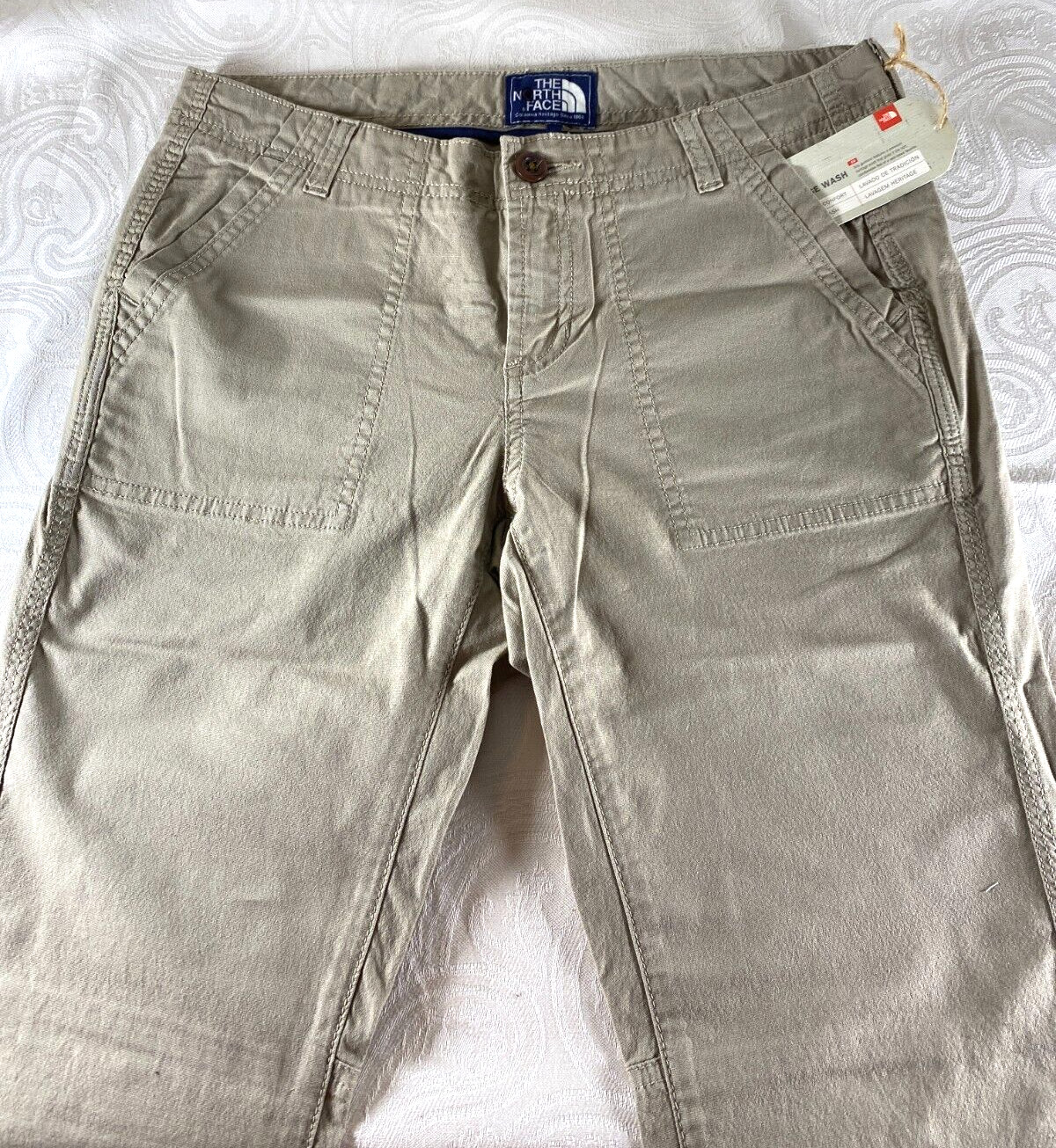 NEW The North Face Womens 6 Pinecrest Roll Tan Pants Heritage Wash linen cotton thumbnail 5