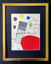 JOAN MIRO +1971 BEAUTIFUL SIGNED PRINT MATTED 11 X 14 + BUY IT NOW!!