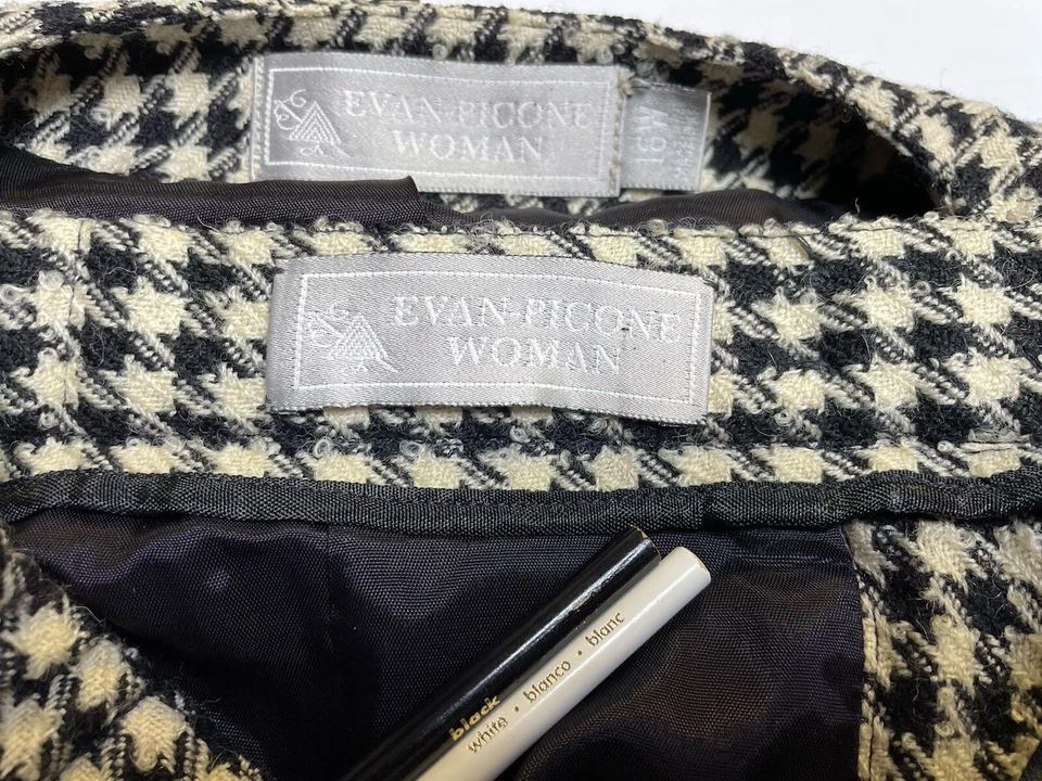 Traje Falda EVAN PICONE Talla 16 Se Ajusta Como 12 Conjunto de Dos Piezas Pata de Gallo Elástica Foto 2 de 4