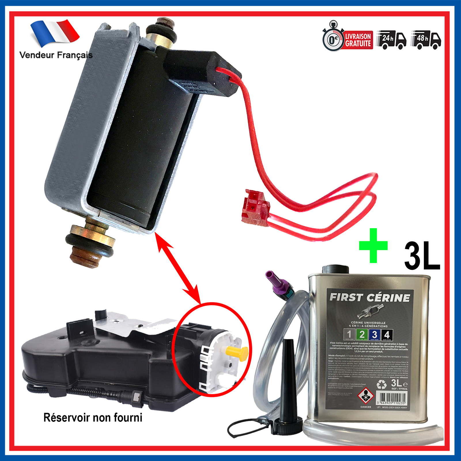 Pompe additif FAP avec 3L de cérine Eolys pour 3008 et C4 HDI 1606340280